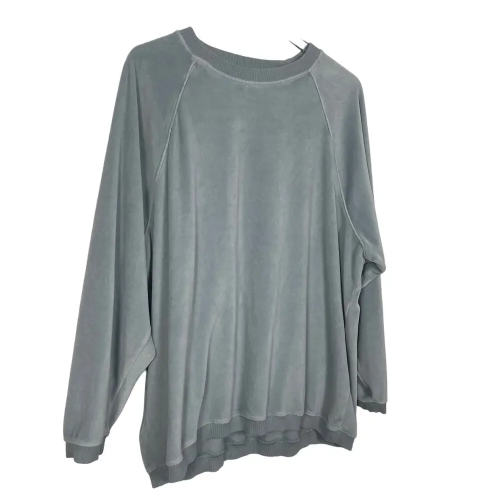 Aerie Velour Joggers Sweatshirt Set Blue Grey Size Small